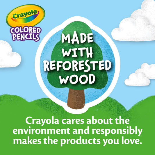 Crayola 12ct Colored Pencils, Assorted Colors, Pre-sharpened, (Case Contains 48 Packs), Bulk School Supplies
