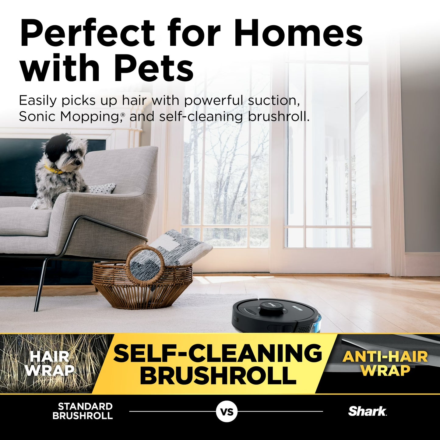 Shark Matrix 2-in-1 Robot Vacuum & Mop, Sonic Mopping, Matrix Clean, LiDAR Home Mapping, RV2400WD