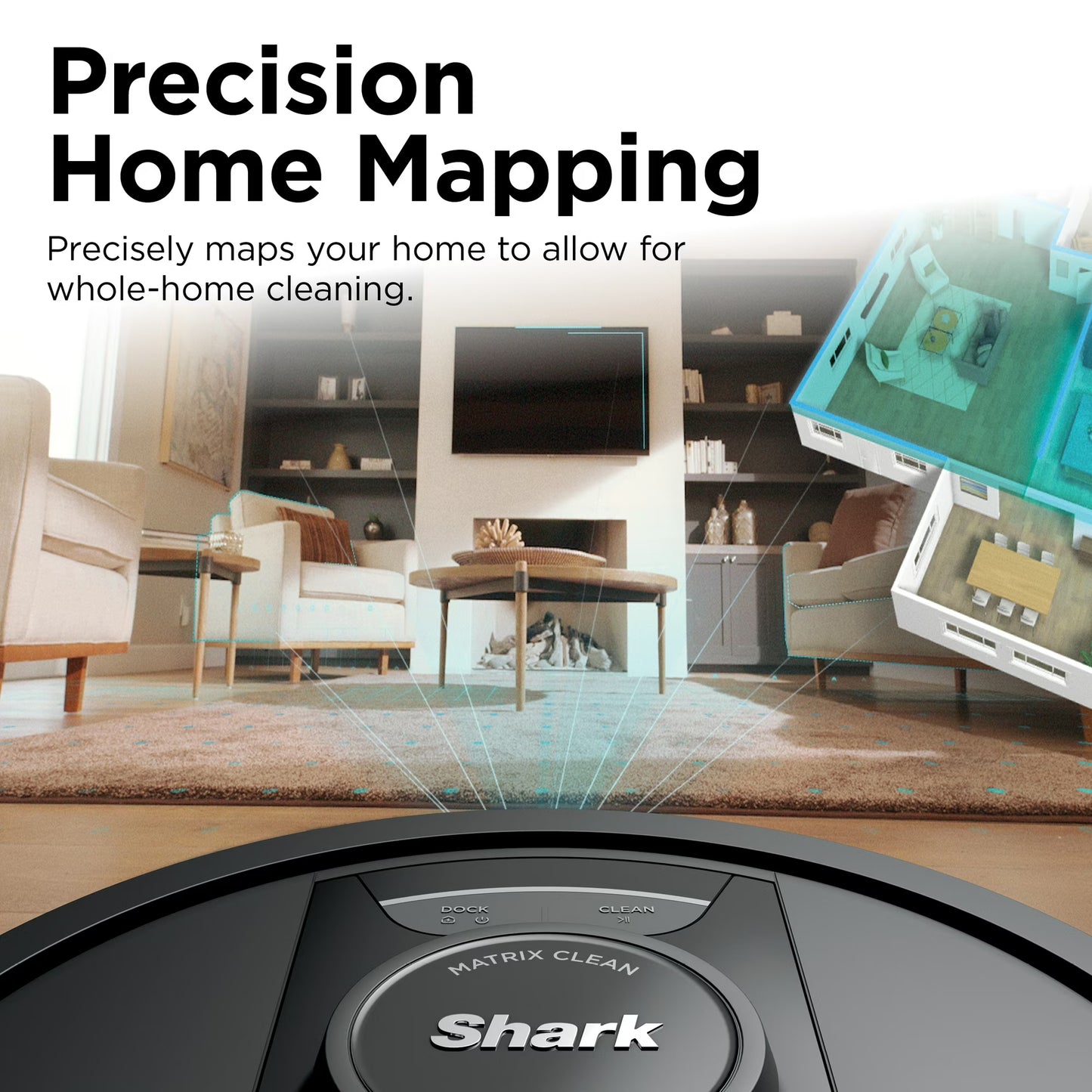 Shark Matrix 2-in-1 Robot Vacuum & Mop, Sonic Mopping, Matrix Clean, LiDAR Home Mapping, RV2400WD